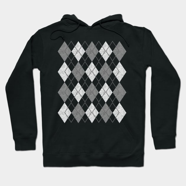 Grey Argyle Sweater Pattern Hoodie by Muzehack